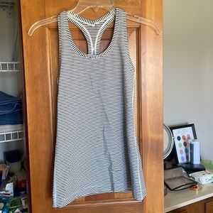 Lululemon, size 4, black and white stripe tank top